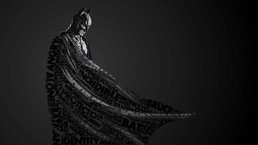 Batman Typography dark knight comics comic superhero, Black Superheroes HD wallpaper