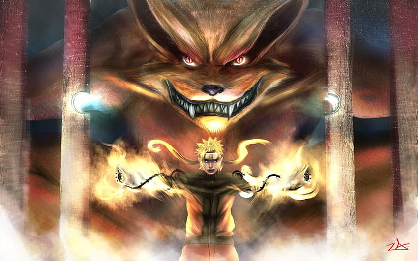 Naruto and Kurama digital Naruto Shippuuden HD wallpaper