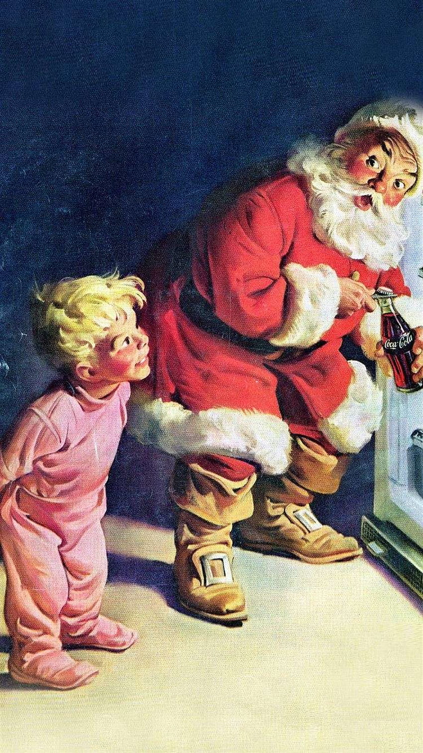 Vintage Coca Cola Christmas, Vintage Santa Claus HD phone wallpaper