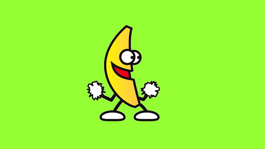 Анимационен танцуващ бананов зелен екран, анимационен танц HD тапет