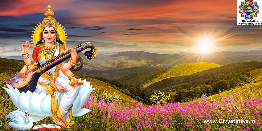 Goddess Saraswati , Hindu Goddess Sarasvati Background, Goddess Of Knowledge Wisdom & Intelligence in U HD wallpaper