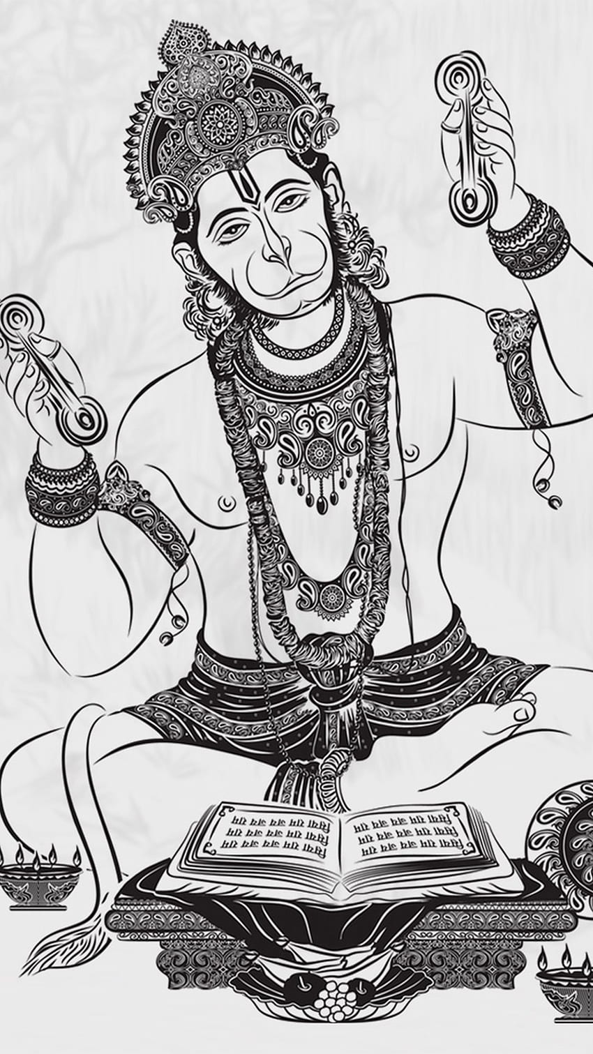 Lord Hanuman Arte Ultra Móvil fondo de pantalla del teléfono