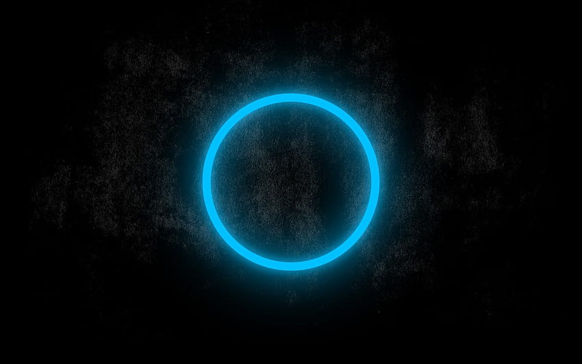 Blue circle 7268. Android dark, Neon , Dark , Blue Circle Black HD ...