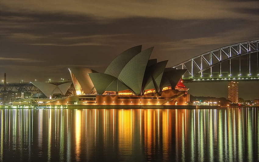 Landscape, Cities, Sea, Night, Architecture, Sydney HD wallpaper