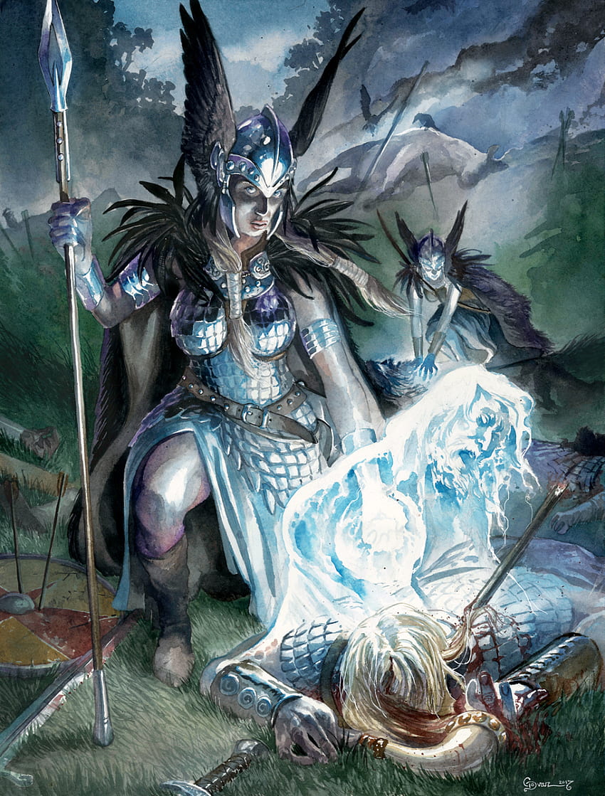 Valhalla. Valkyrie norreno, mitologia norrena Valkyrie, arte vichinga Sfondo del telefono HD
