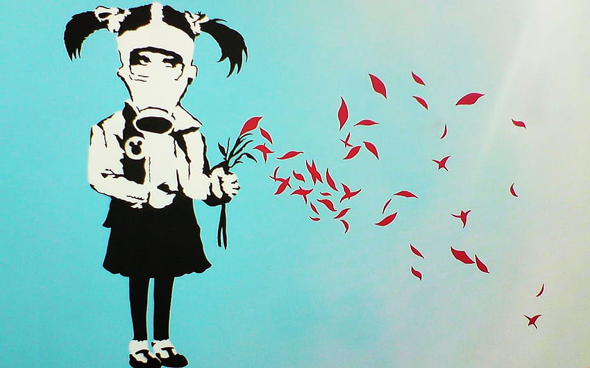 Banksy Nuclear Girl, nucléaire, art, graffiti, banky, fille Fond d'écran HD