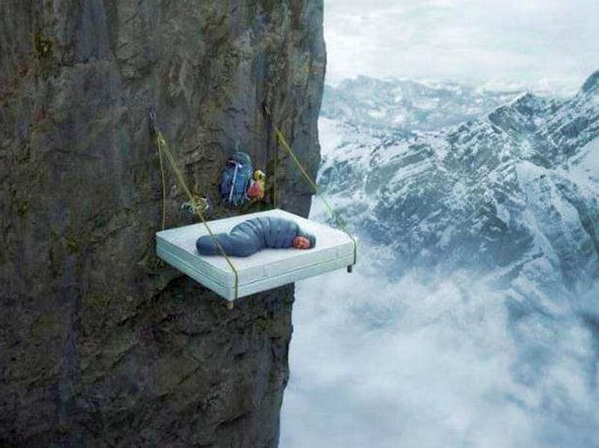 Climbers Bed, Kletterer, lustig, Bett HD-Hintergrundbild