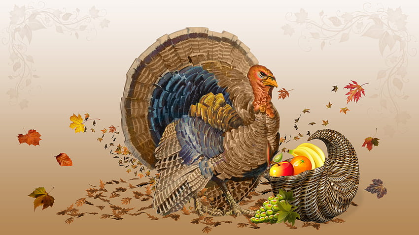 Turkey Painting With Fruits Thanksgiving . . ID HD wallpaper | Pxfuel