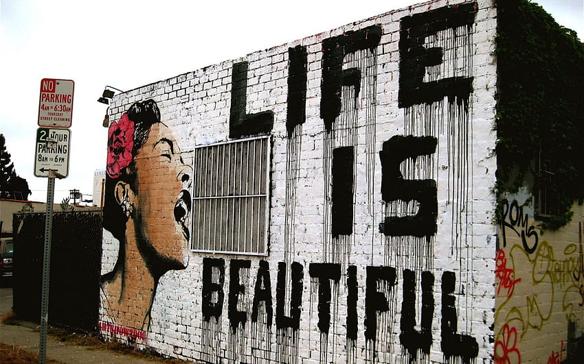 Urban art graffiti mood happy motivational inspiration women, Urban Street Art HD wallpaper