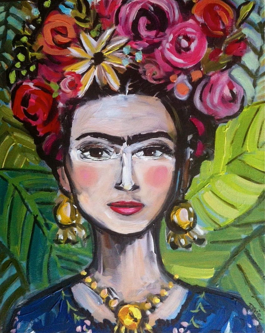 Devine Paintings: Frida Kahlo Portrait Painting on Canvas HD phone wallpaper