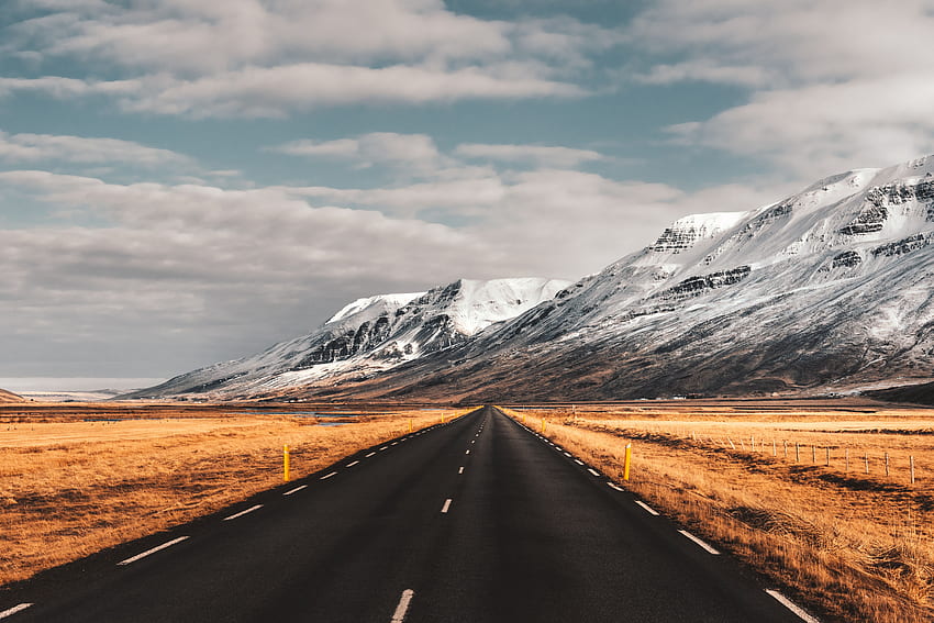 Nature, Mountains, Road, Markup, Asphalt, Iceland HD wallpaper