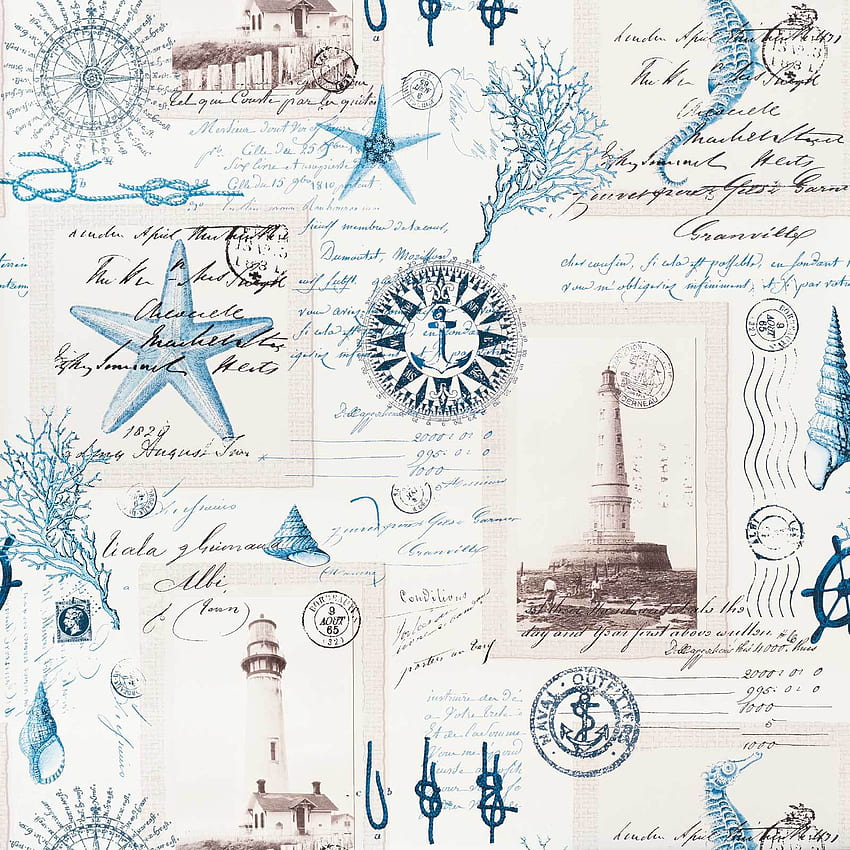 Nautical lighthouse vintage postcard French writing – Swanky Babs, Old Postcard HD phone wallpaper
