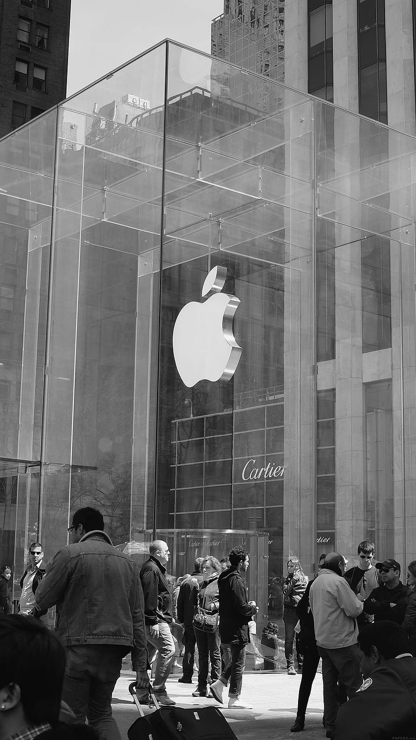 iPhone7papers - apple shop newyork dark bw cartier city HD phone wallpaper