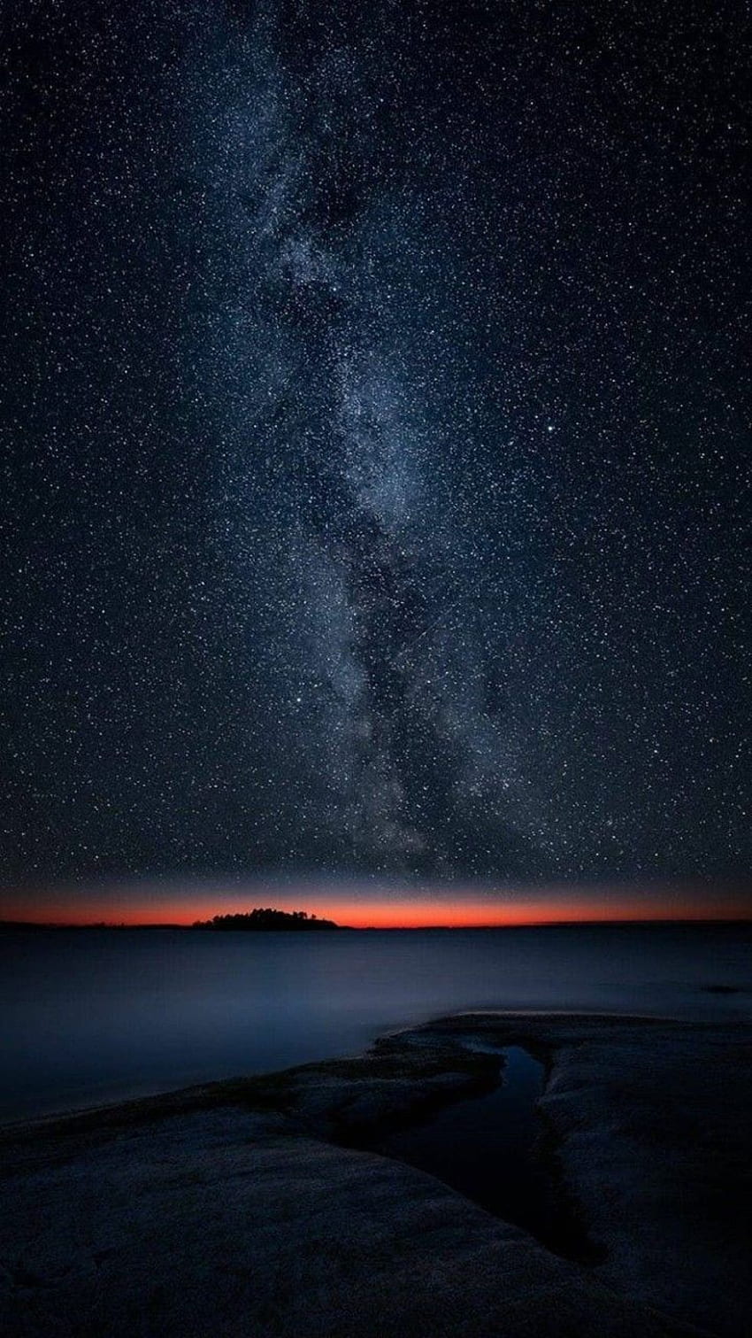 Wow! The Milky Way with sunrise in the horizon. sunset, Night Horizon HD phone wallpaper