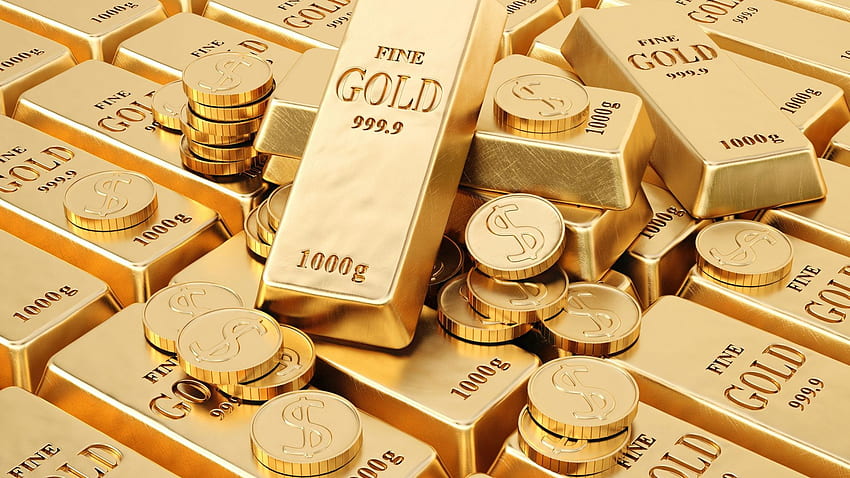Gold Bars & Coins PC and Mac, Ivory and Gold HD wallpaper