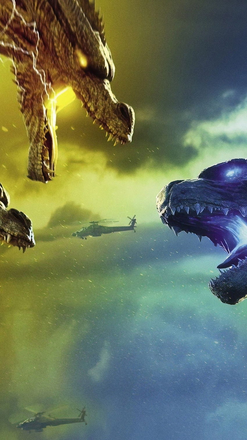 Godzilla vs. King Ghidorah, Godzilla: King of the Monsters telefon , , Arka Plan ve . Moka, Kral Geedorah HD telefon duvar kağıdı