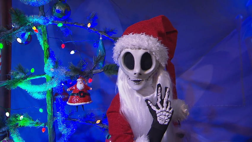Conoce a Jack Skellington como Sandy Claws durante la fiesta Very Merry Christmas - YouTube fondo de pantalla