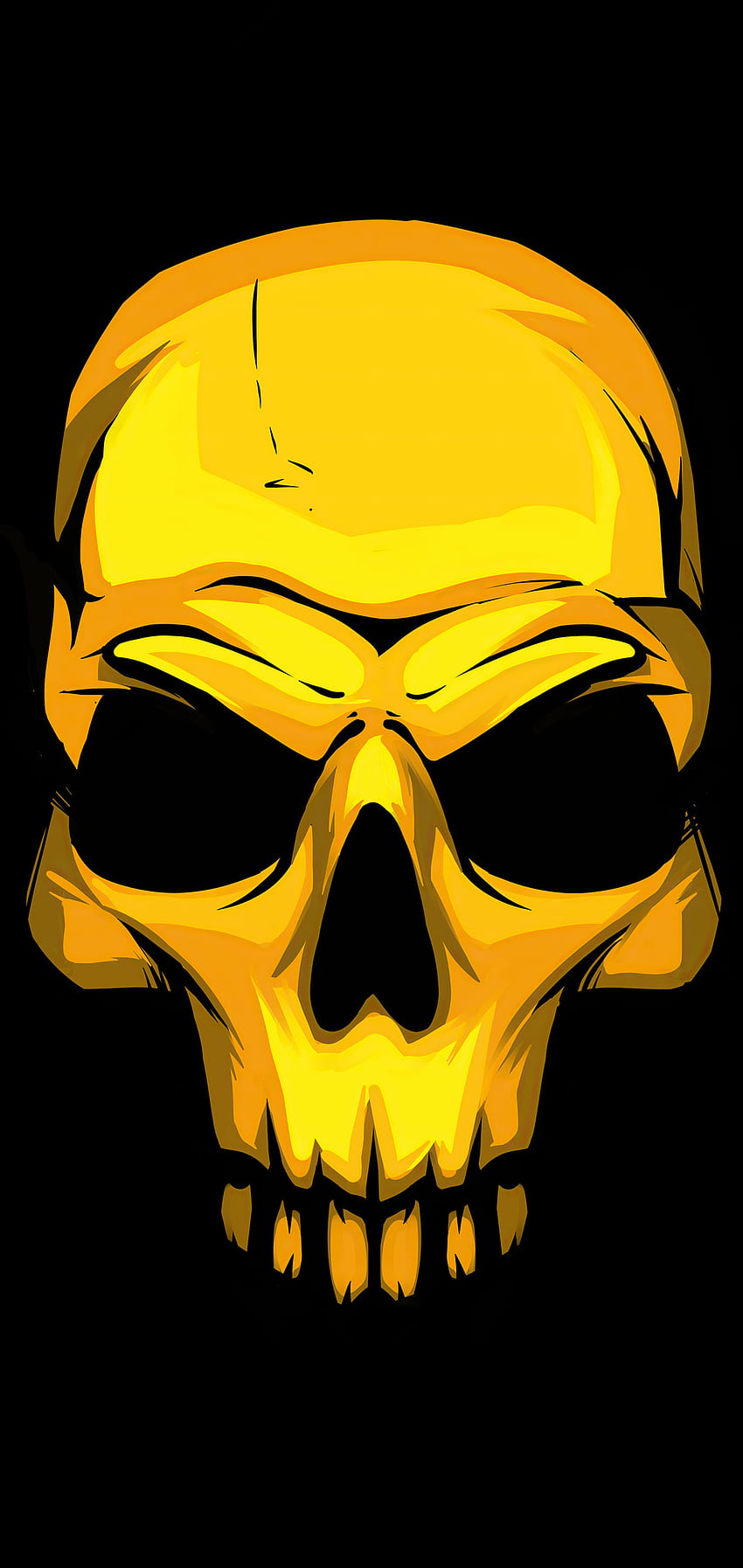 Gold Skull Dark Background One Plus 6, Huawei p20, Honor view 10, Vivo y85, Oppo f7, Xiaomi Mi A2, , Background 및 , Black and Gold Skull HD 전화 배경 화면