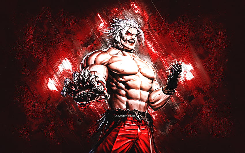 Omega Rugal, SNK, The King of Fighters, latar belakang batu merah, seni grunge, karakter SNK, karakter The King of Fighters Wallpaper HD