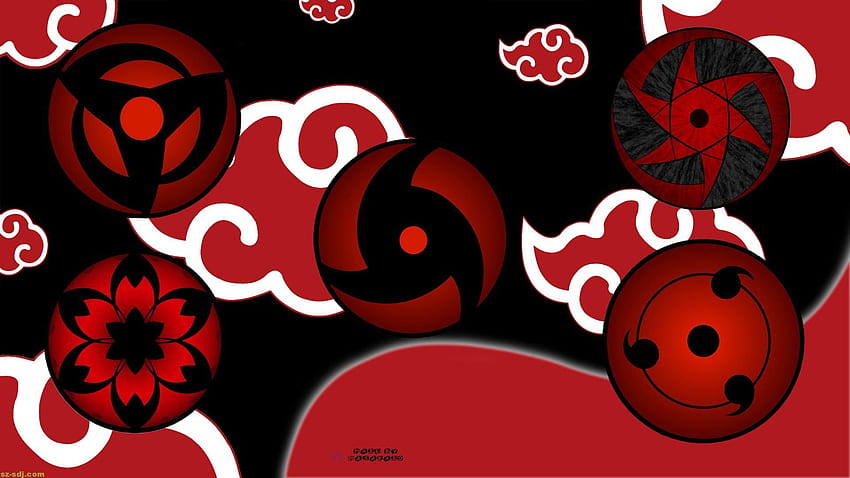 Adesivo Parede Decorativo Nuvem Akatsuki 100un Vermelha 4cm