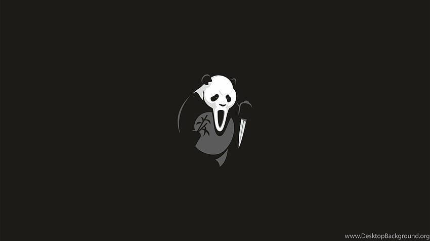 Halloween Horror Panda Ghost Holding Knife Minimalism , Minimalist Ghost HD wallpaper
