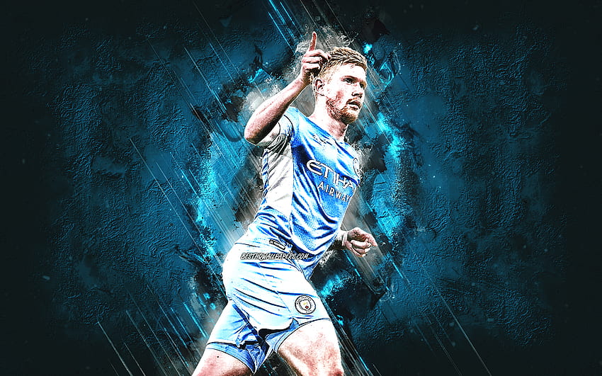 Kevin De Bruyne, Manchester City FC, calciatore belga, centrocampista offensivo, pietra blu, Premier League, Inghilterra, calcio Sfondo HD