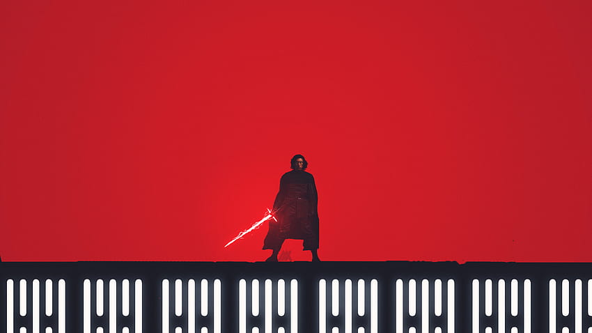 Pengemudi Adam, Kylo Ren, perang bintang, Star Wars: The Last Jedi, film, minimal, seni kipas Wallpaper HD