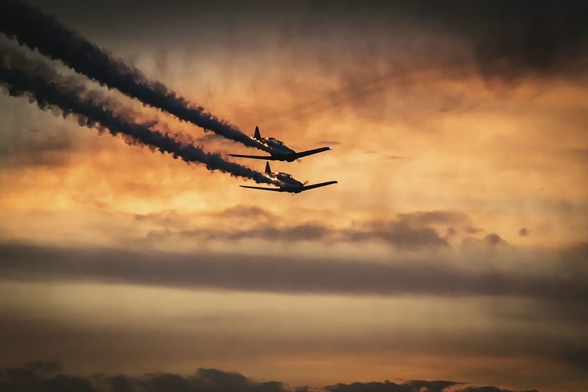 Sky, Smoke, Airplanes, , , Military HD wallpaper