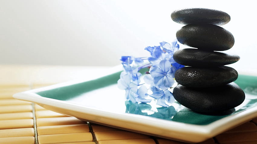 stones, therapy, flowers, massage full , tv, f, background, Therapy HD wallpaper