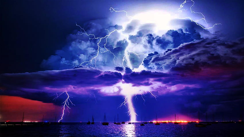 Burza z piorunami, burza elektryczna Tapeta HD