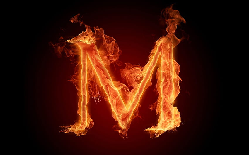 Ateşli İngiliz alfabesi M - 73627. Alfabe, M, Alfabe, Alfabe Harfleri HD duvar kağıdı