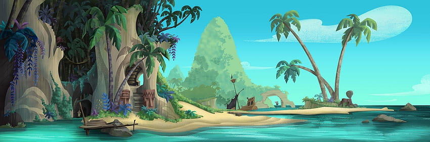 Резултат от Google за Disney D Df Img_35090_jake And Never Land Pirates Hide The Hideout.jp. Neverland, Island Art, Pirate Island HD тапет