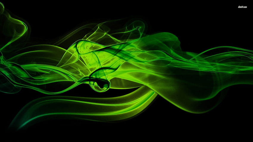 Fumaça verde escura, fumaça verde neon papel de parede HD