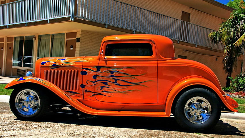 Hot Rod Flames. Hot rod car flames - For . Hot Rod, Orange Classic Car HD wallpaper