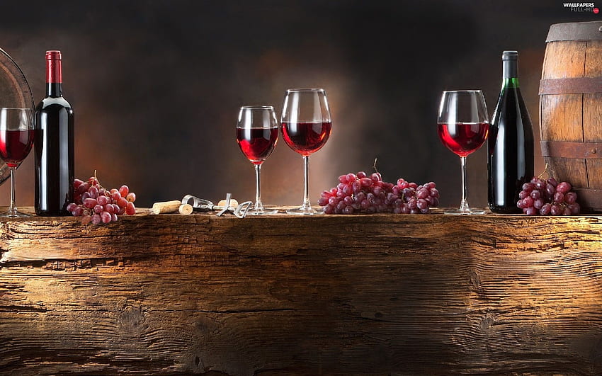 Trauben, Weine, Flaschen, Lichter - voll:, Wine Dinner HD-Hintergrundbild