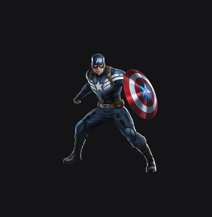 Captain America, superhero, marvel comics, minimal HD phone wallpaper