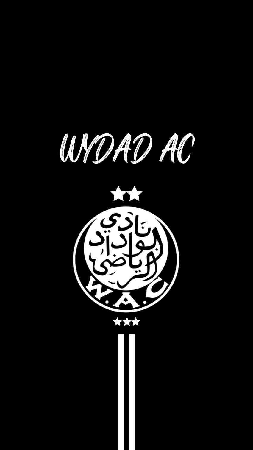Logo Wydad Negro, wac fondo de pantalla del teléfono