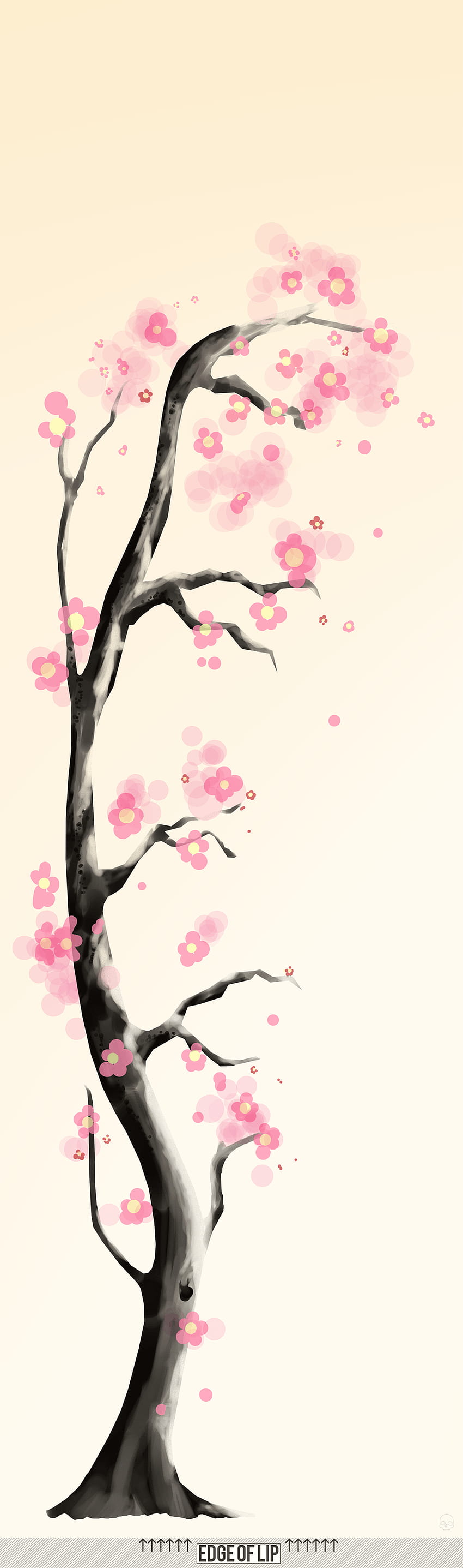 Decoration: Cute Cherry Blossom Wall Mural Black Branch By Mil0oz On HD phone wallpaper