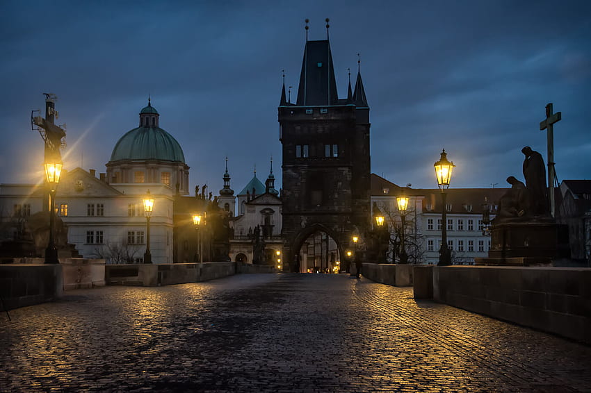 Praga: Sob o Céu Noturno - Diário, Noite de Praga papel de parede HD
