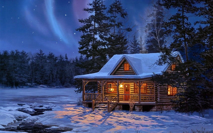 Cabaña de invierno fondo de pantalla | Pxfuel