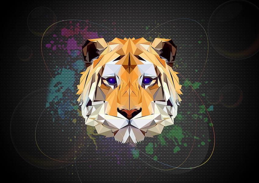 Art, Vector, Tiger, Graphics, Polygon HD wallpaper
