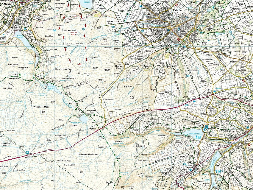 Карта Custom Ordnance Survey Explorer Карта от Love Maps. Предистория, пътна карта HD тапет