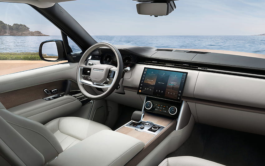 2022, Land Rover Range Rover, ภายใน, มุมมองภายใน, แผงหน้าปัด, Range Rover ใหม่, รถยนต์อังกฤษ, Land Rover วอลล์เปเปอร์ HD