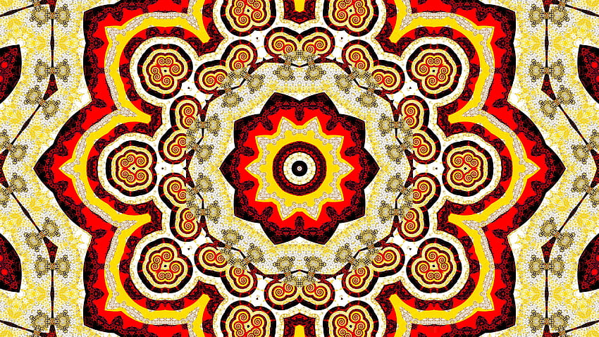 Red Yellow Black Fractal Art Pattern Flower Abstract HD wallpaper | Pxfuel