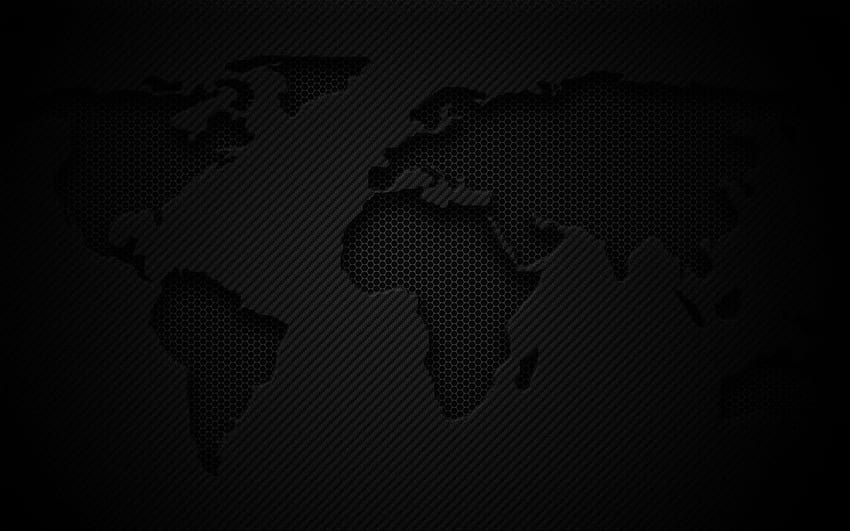 Mappa del mondo Mac scuro, MacBook Pro nero Sfondo HD