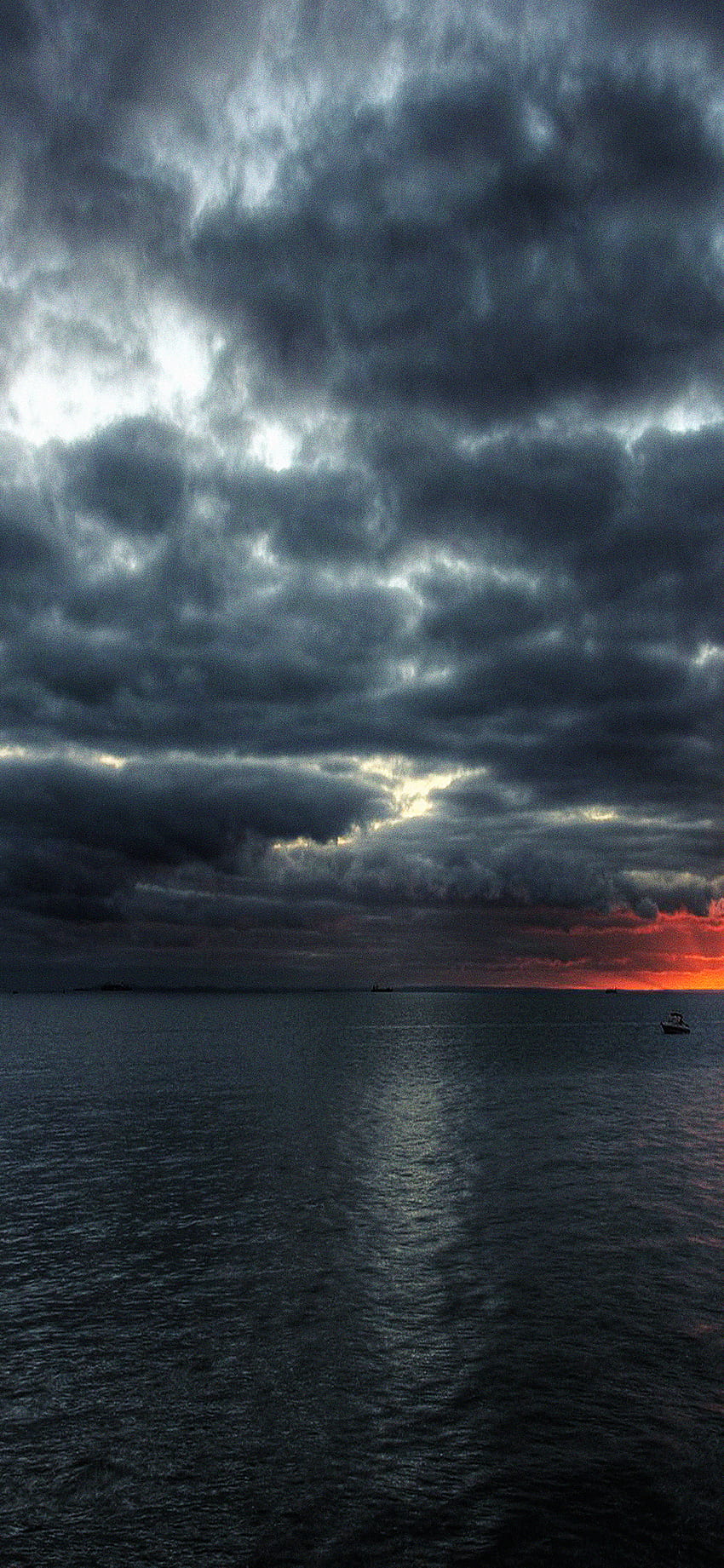 Тъмно море Буря Нощ Океан HD тапет за телефон