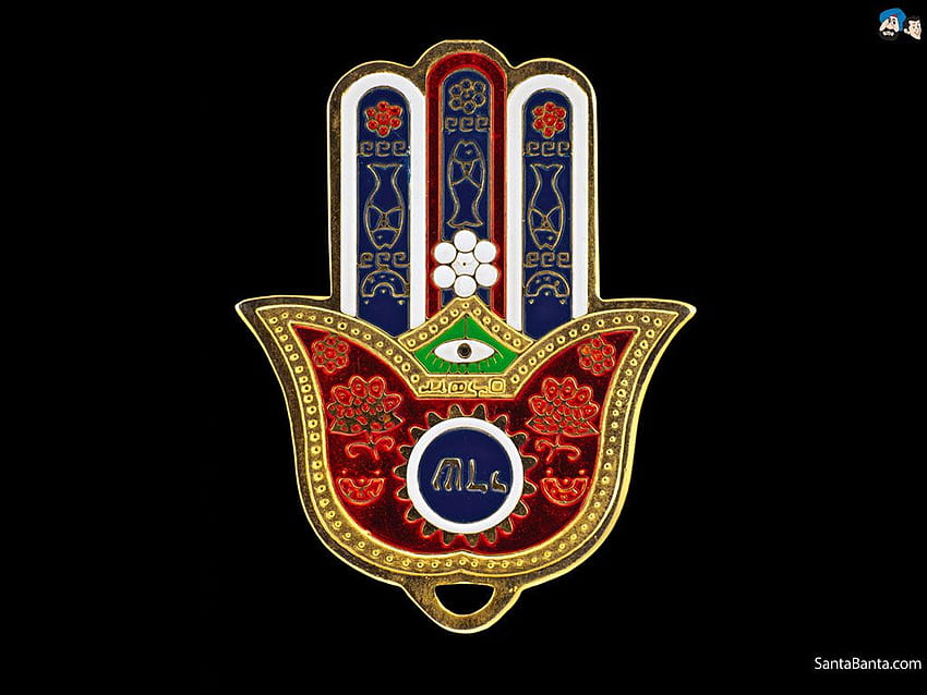 The Hamsa - Muslim Good Luck Symbol, & background HD wallpaper