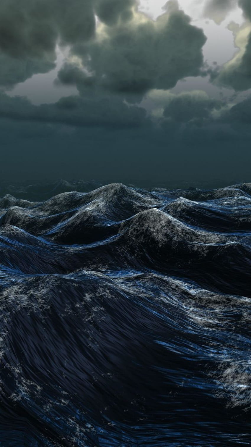 Dark Ocean, Bad Weather HD phone wallpaper