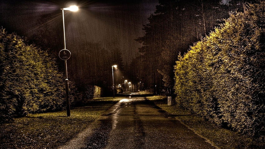 Dark blue : Dark Rainy Road, Dark Rainy Night HD wallpaper