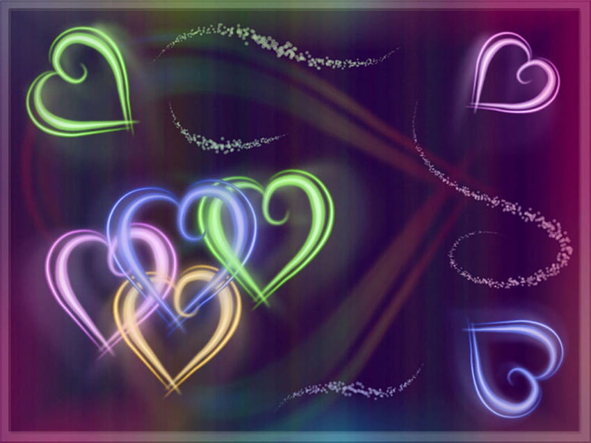 bright neon colors backgrounds hearts